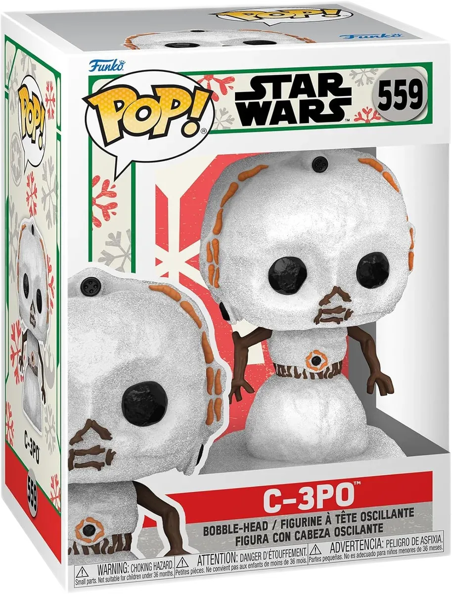 Funko C-3PO Snowman — Paketimi festiv rrethon kutinë me dritare #559.