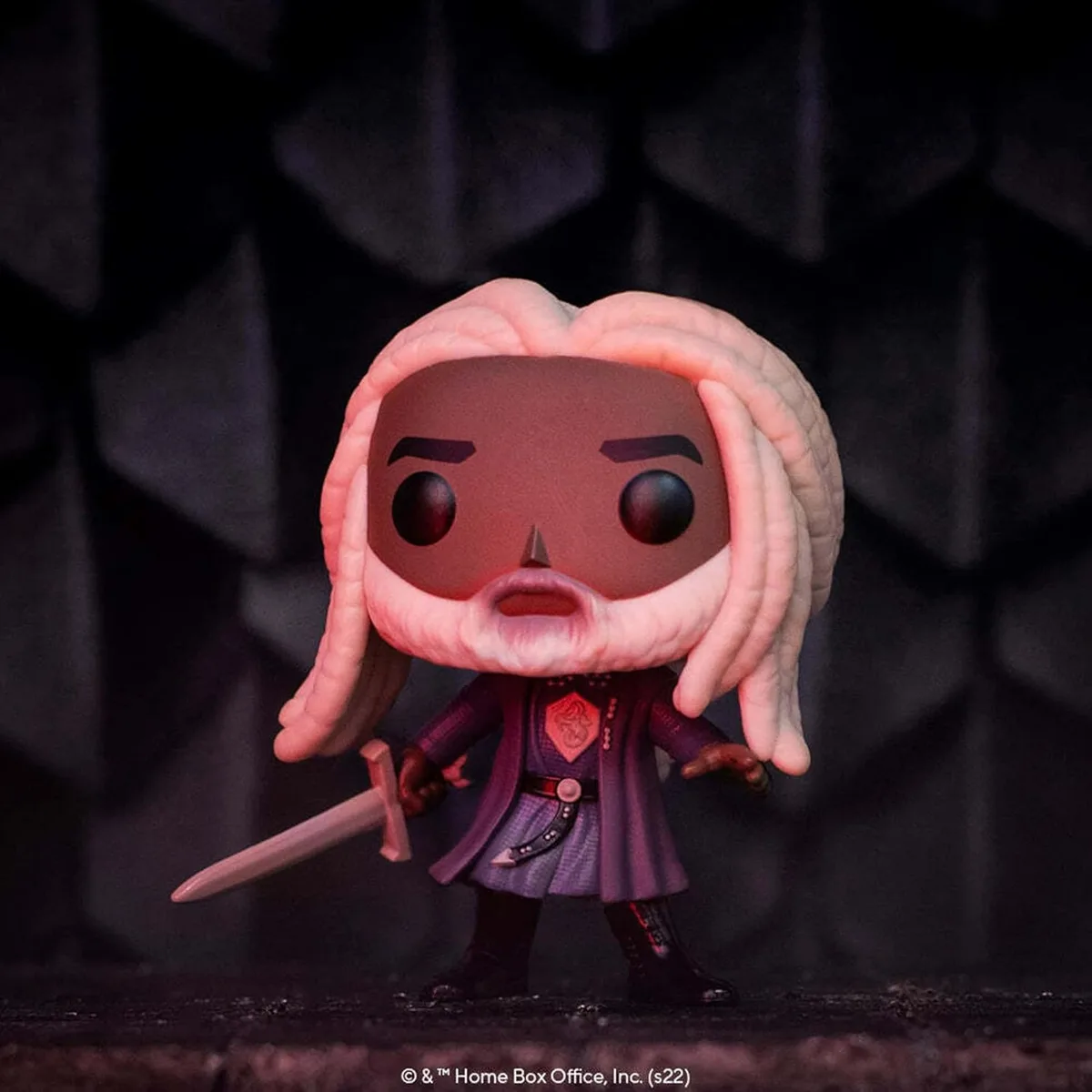 Funko Corlys Velaryon — Pamje promocionale e Corlys; ndriçimi me ngjyra ndryshon tonet në foto.