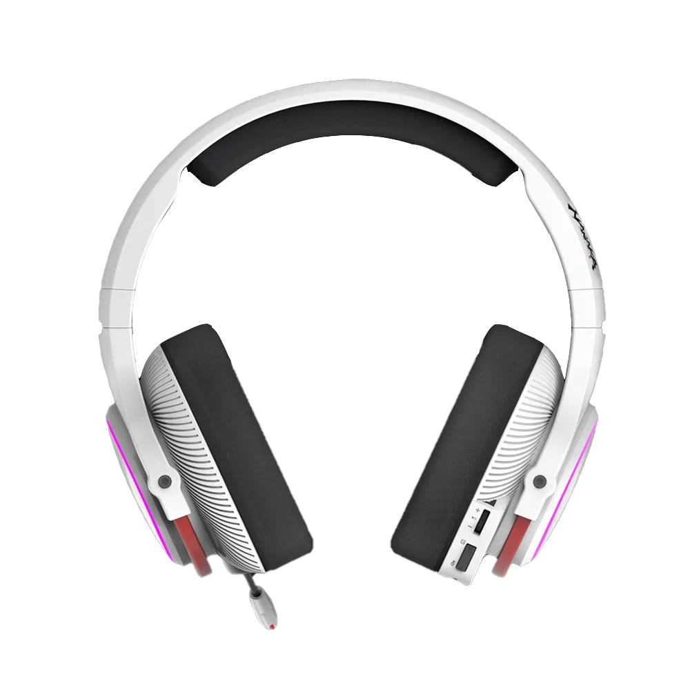 Bloody Naraka MR720 — The earcups carry the themed finish alongside the headset controls.
