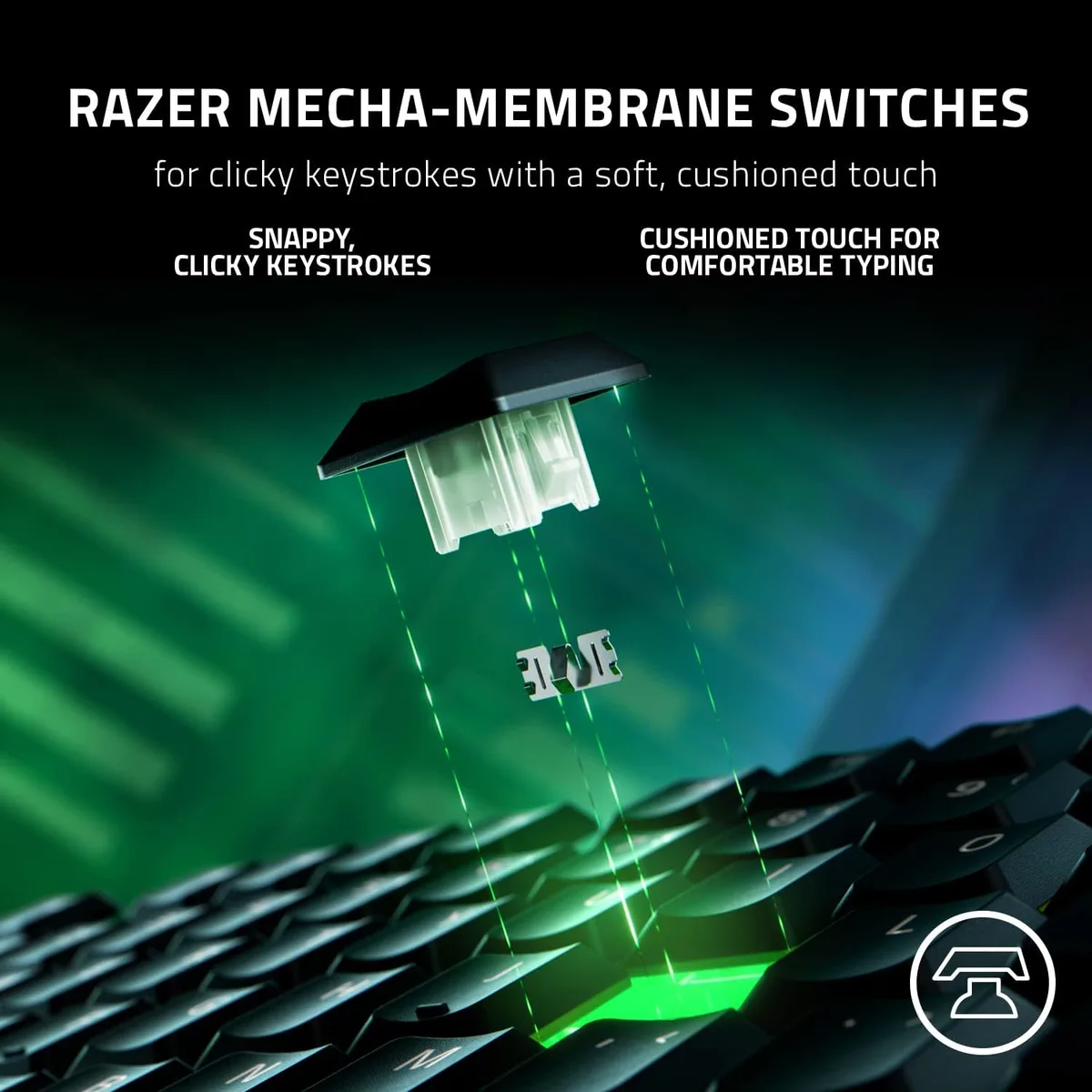 Razer Ornata V3 — Razer's diagram shows the Mecha-Membrane key mechanism.