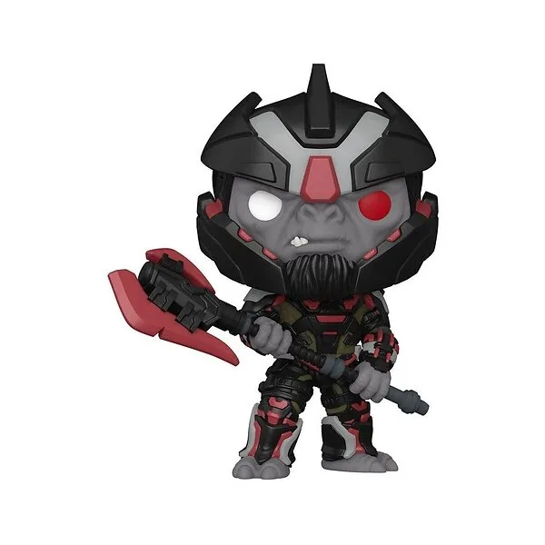 Funko Escharum with Gravity Axe — Escharum me Gravity Axe të gjerë dhe armaturë të zezë me të kuqe.