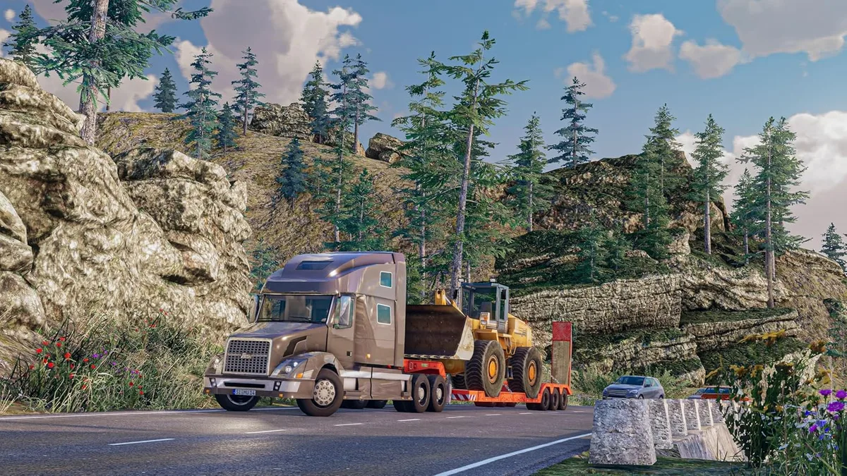 Truck & Logistics Simulator — Rrugët e dërgesave i çojnë automjetet përtej zonës së ngarkimit.