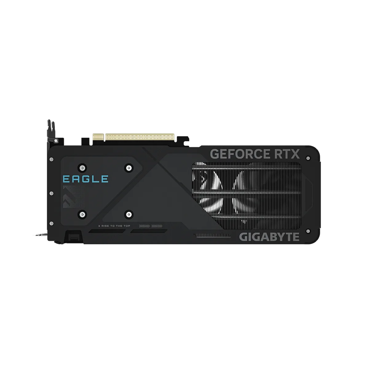 GIGABYTE RTX 5060 EAGLE MAX OC 8GB — The rear plate and ventilation opening are visible from above.