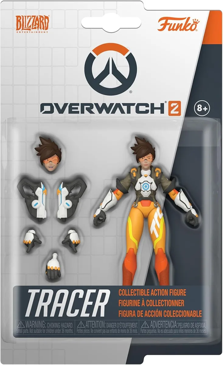 The package shows the figure and its alternate parts. Funko Tracer — The package shows the figure and its alternate parts.
