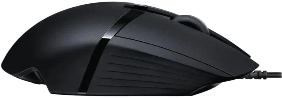 Logitech G402 Hyperion Fury — The side profile shows the height and rubber grip surface.