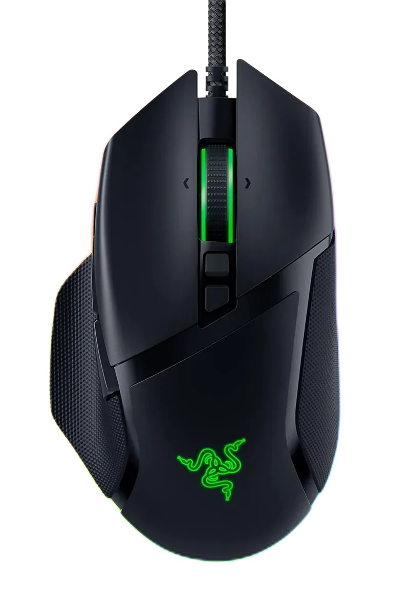 Razer Basilisk V3 — Basilisk V3 me kabllo, mbështetje anësore dhe formë të profiluar.
