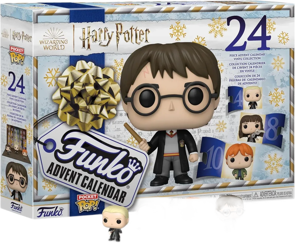 Kutia e jashtme identifikon kalendarin Harry Potter me 24 figura. Funko Harry Potter Advent Calendar 2022 — Kutia e jashtme identifikon kalendarin Harry Potter me 24 figura.
