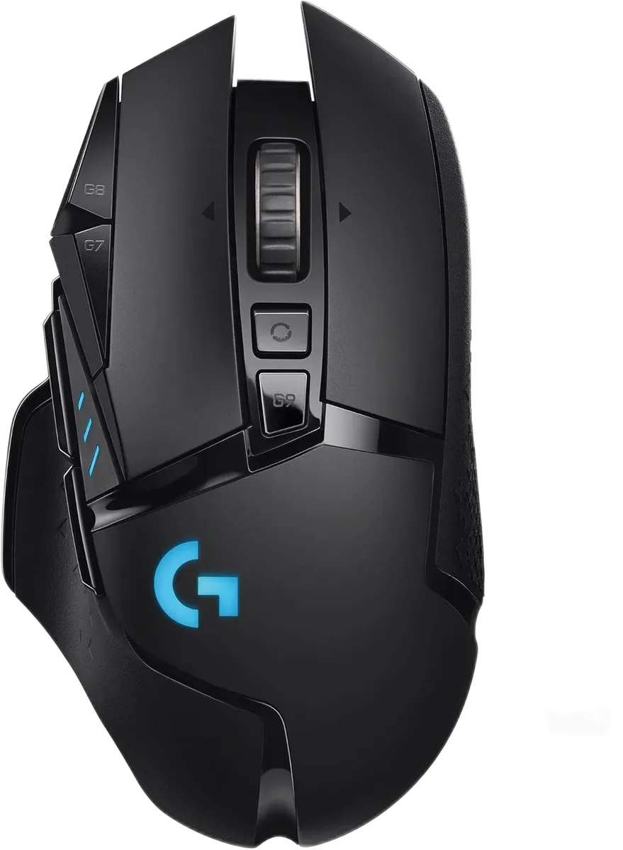Logitech G502 LIGHTSPEED — The wireless G502 retains its shaped thumb rest and extra controls.