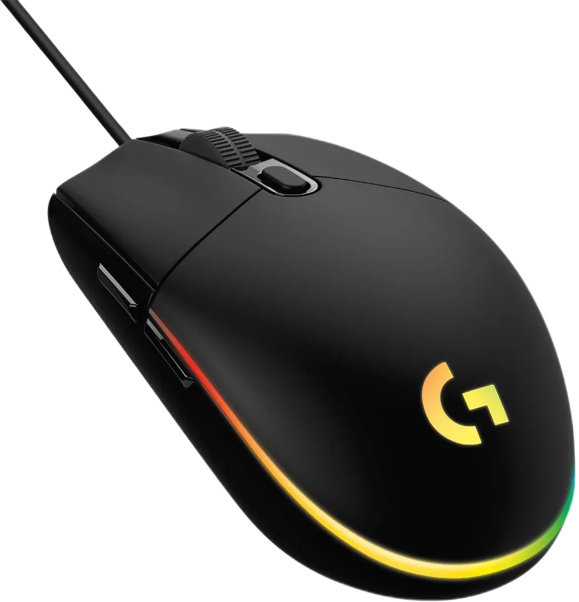 Logitech G102 Black — The black G102 with its LIGHTSYNC lighting band.