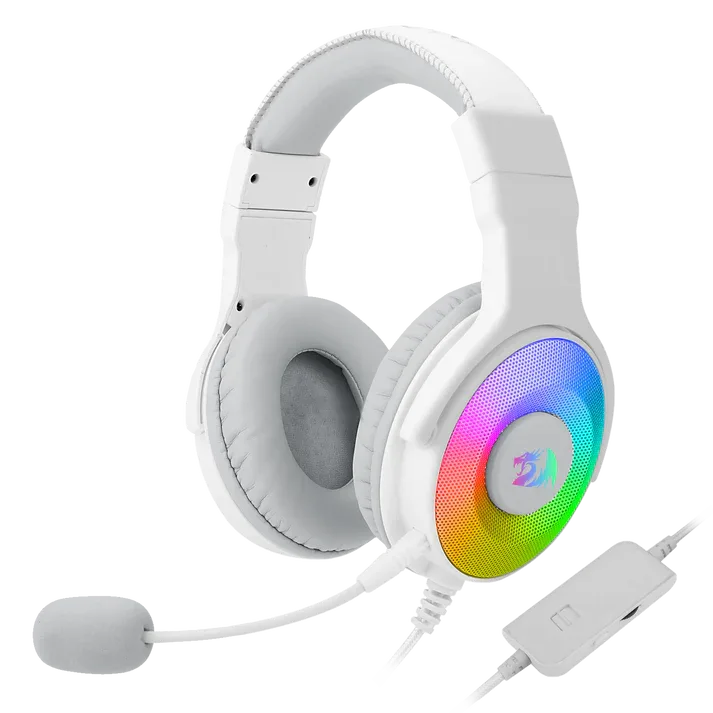 Redragon Pandora 2 — White Pandora 2 with its inline controls.