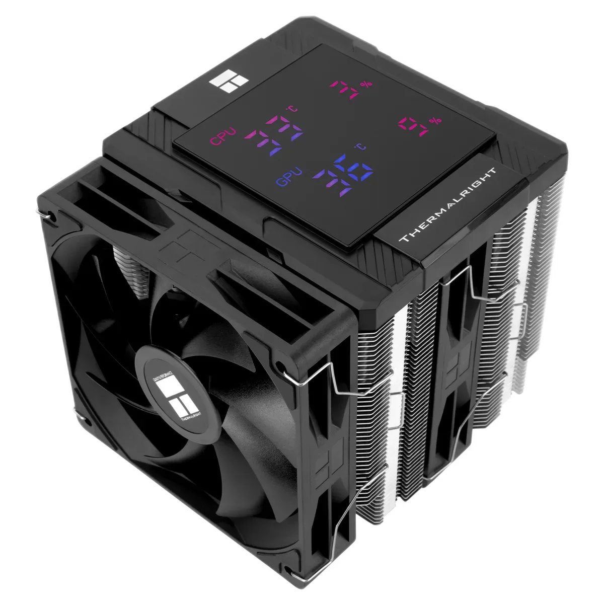 Peerless Assassin 120 Digital Black CPU air cooler, assembled view