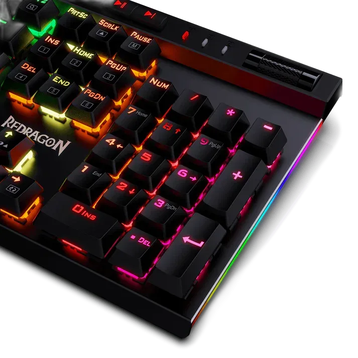 Redragon K580 Vata — The control wheel and media buttons above the number pad.