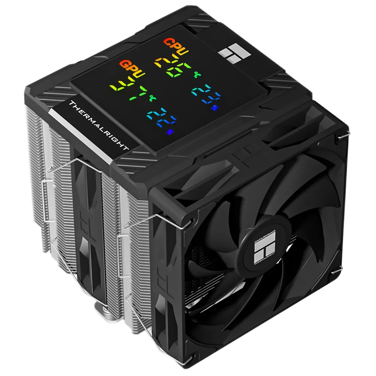 Peerless Assassin 120 Digital Black, the upper view makes the display and twin-tower layout clearer