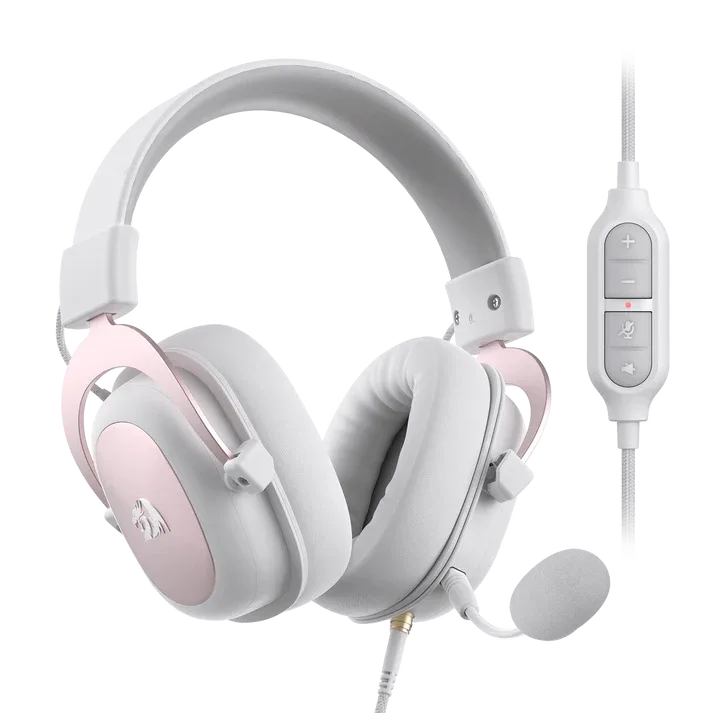 Redragon Zeus 2 White — The ear cushions and headband provide the main contact points.