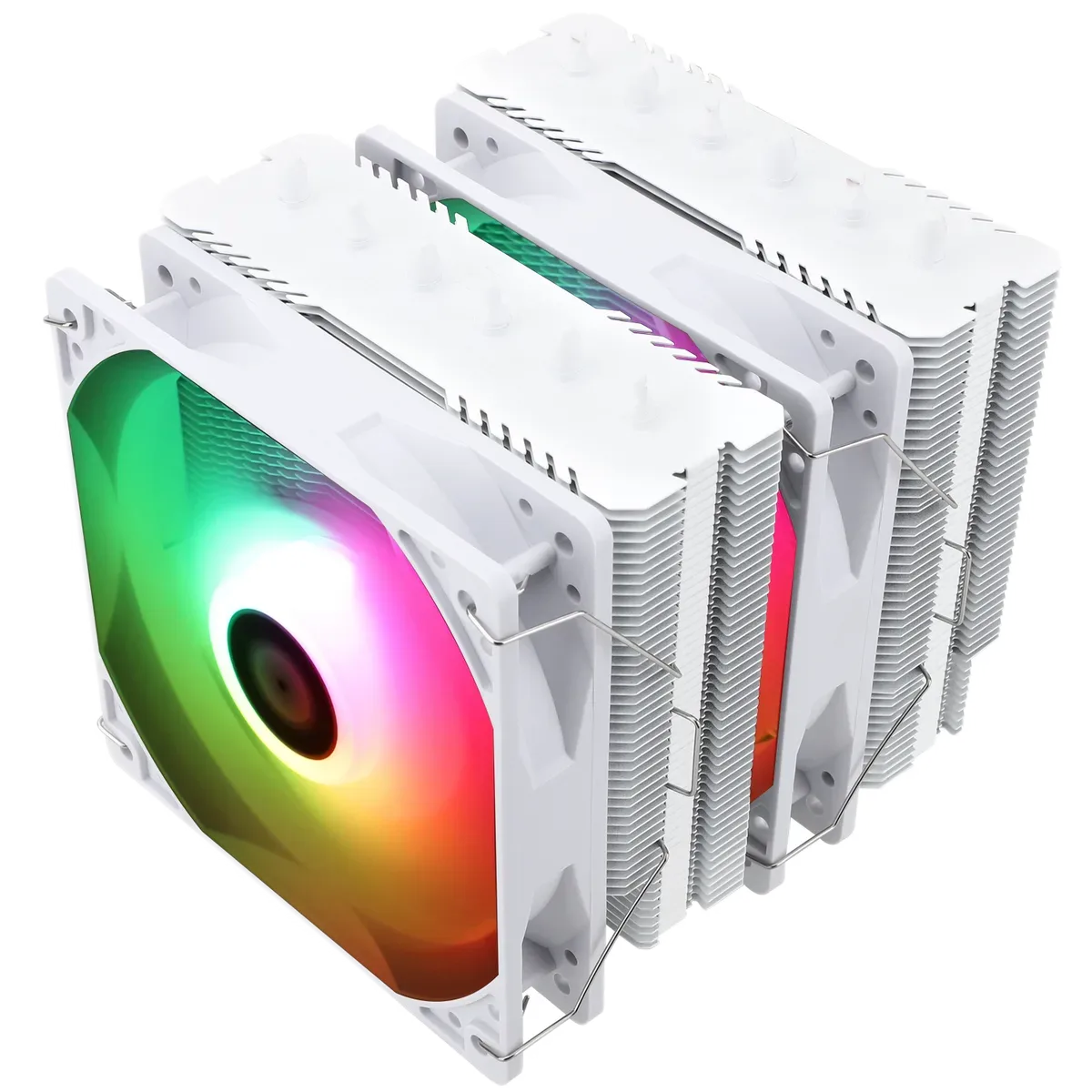 Peerless Assassin 120 SE White, the upper angle shows the spacing between the towers