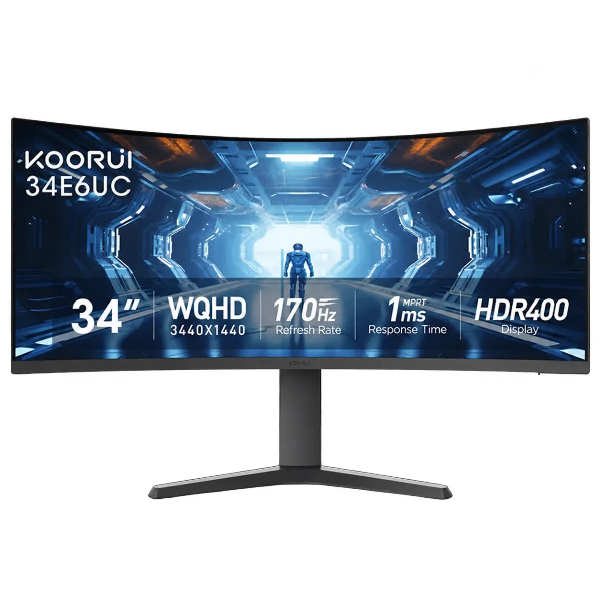 KOORUI 34E6UC 170Hz — Monitori Ultrawide i lakuar 34″ në versionin 170Hz të stokut.