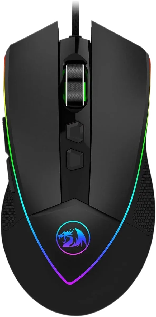 Redragon M909 Emperor — Trupi i mbyllur sipër dhe vija e ndriçuar.