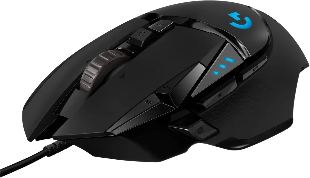 Logitech G502 HERO — G502 HERO vendos komanda shtesë rreth formës për dorën e djathtë.