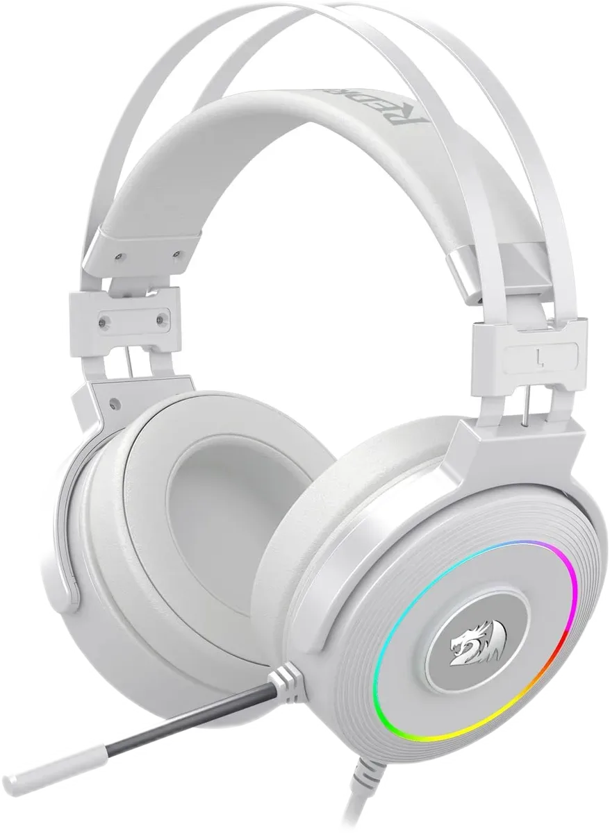 Redragon Lamia 2 White — Lamia 2 e bardhë me mikrofonin fleksibël.