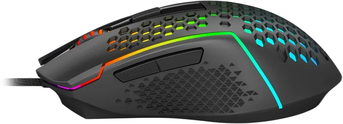Redragon M987 Reaping — The side buttons sit above the textured grip area.