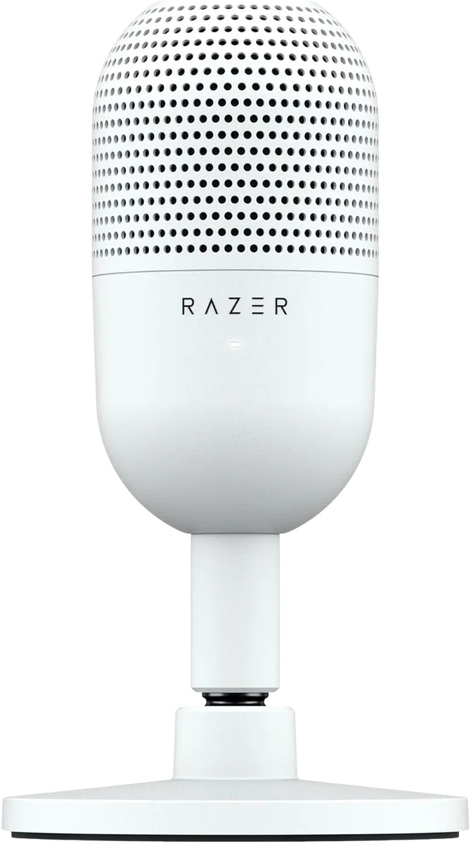 Mikrofoni i bardhë me mbajtësen e pjerrësueshme. Razer Seiren V3 Mini White — Mikrofoni i bardhë me mbajtësen e pjerrësueshme.