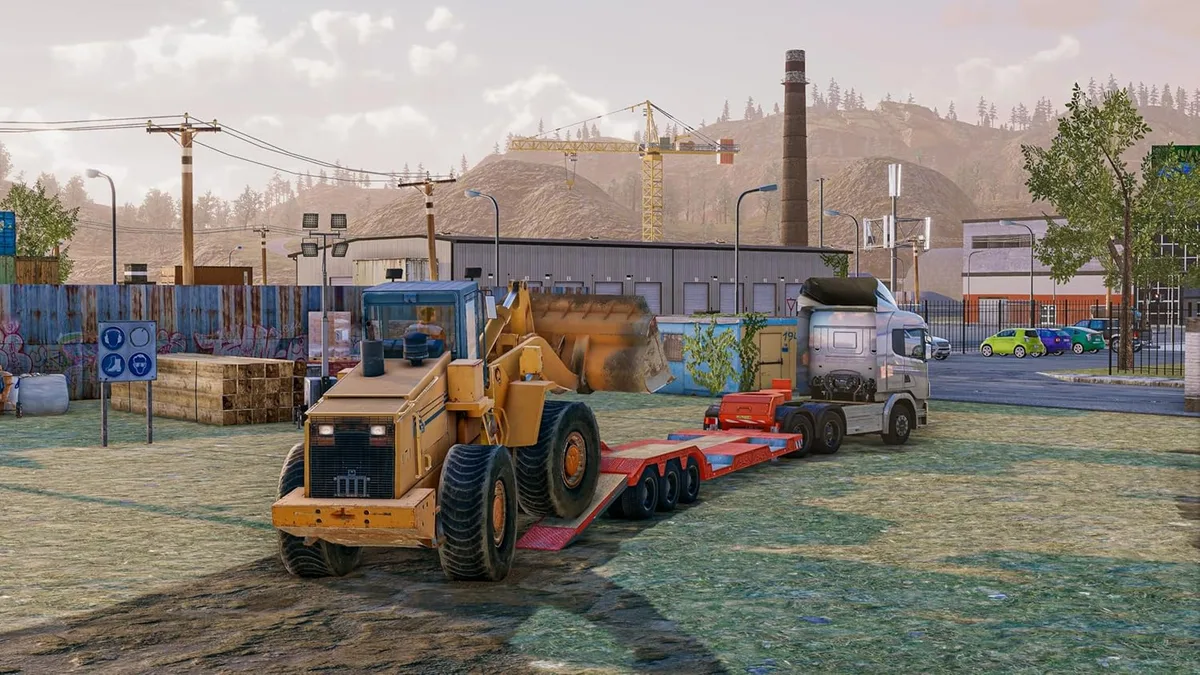 Truck & Logistics Simulator — Pajisjet e ngarkimit e bëjnë përgatitjen pjesë të punës.