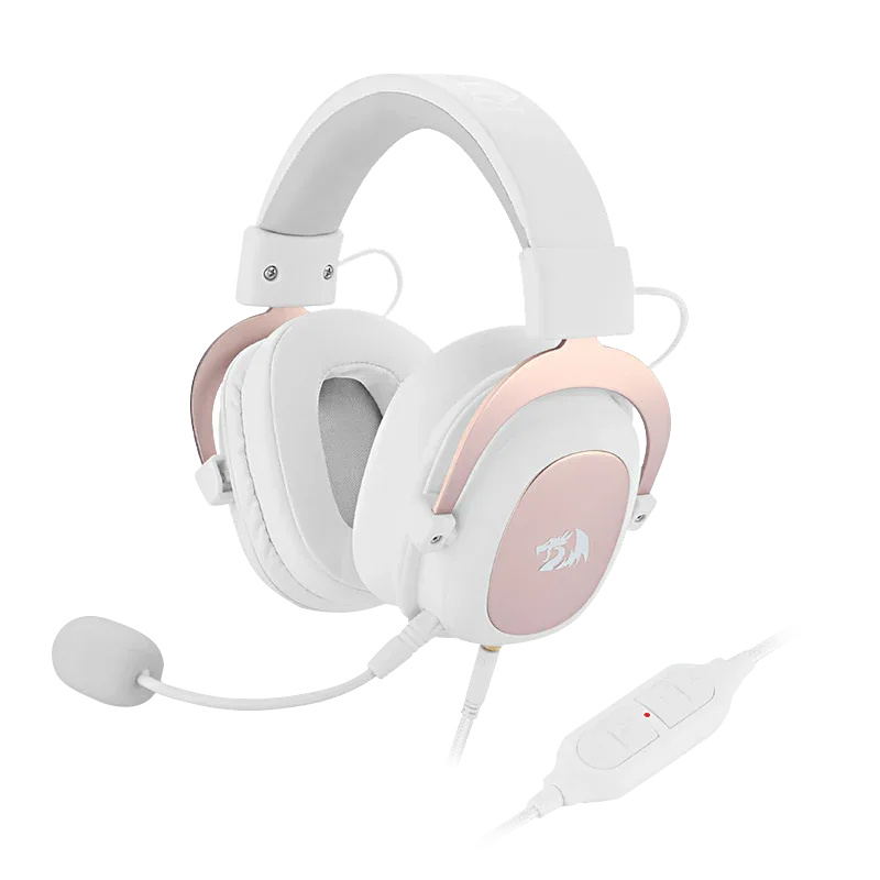 Redragon Zeus 2 White — Zeus 2 White in its white-and-pink finish.