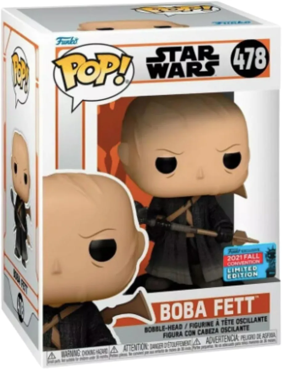 Funko Boba Fett without Armor — Kutia identifikon versionin pa armaturë me numrin #478.