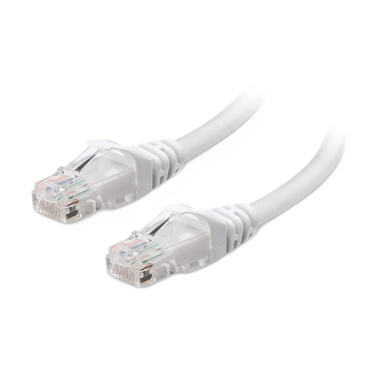 Ethernet Cable 10M — Spina RJ45 në pamje ilustruese; kategoria Cat6 është konfirmuar, ndërsa ekranimi është i papërcaktuar.