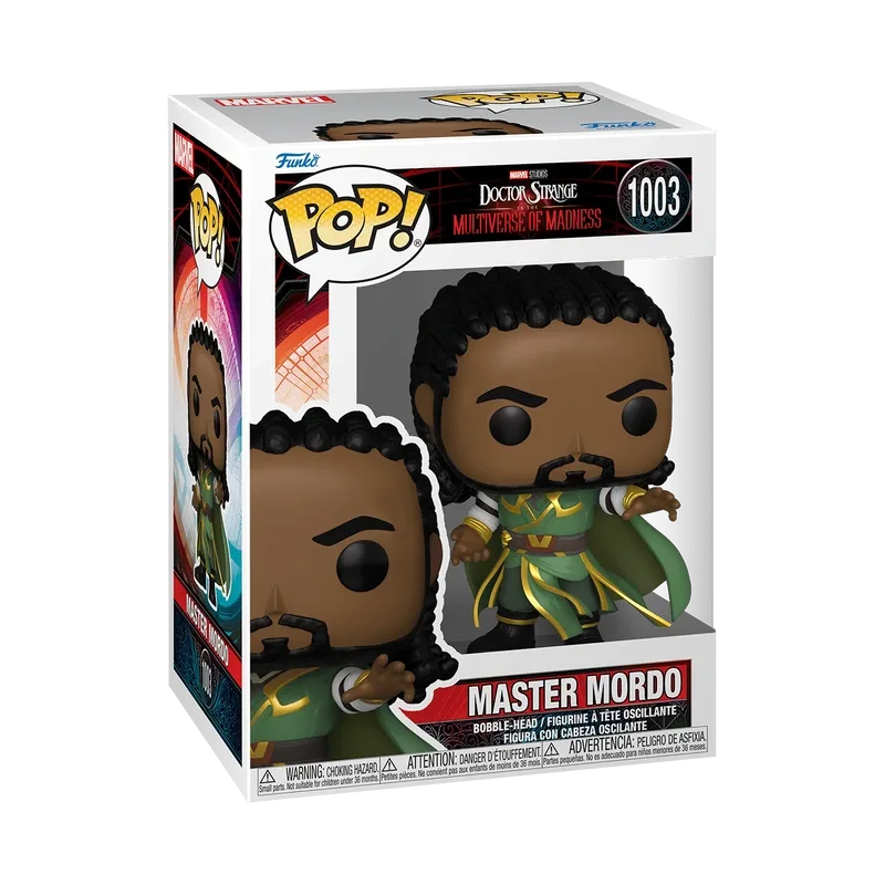 The box identifies the Multiverse of Madness release as #1003. Funko Master Mordo — The box identifies the Multiverse of Madness release as #1003.