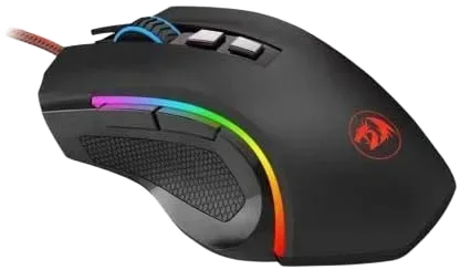 Redragon M607 Griffin — Thumb controls and RGB lighting follow the side of the body.