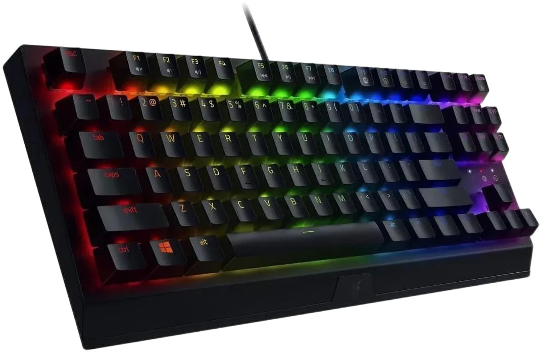 Razer BlackWidow V3 Tenkeyless — The TKL chassis leaves the number pad out of the desk footprint.