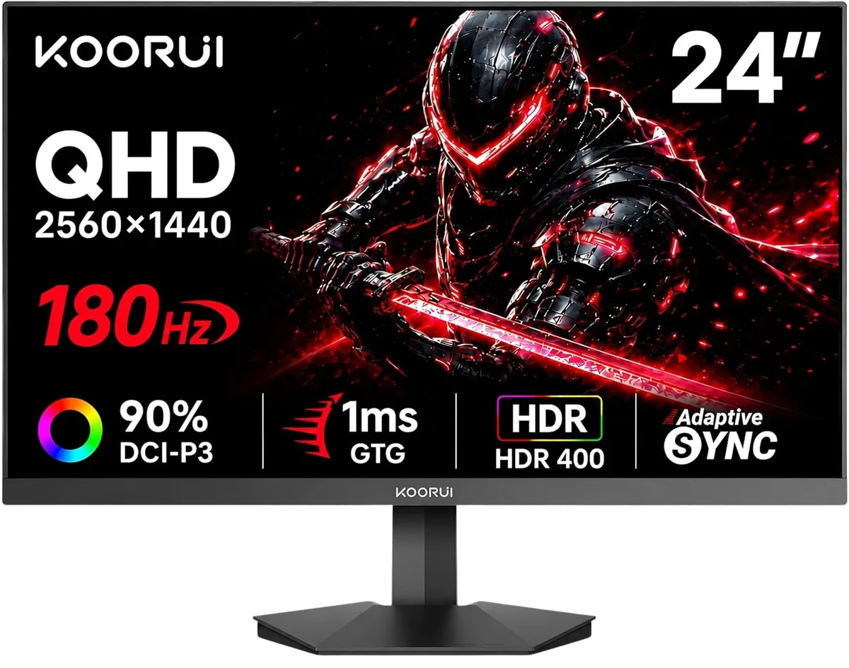 Koorui G2421V — QHD resolution on the compact 23.8-inch panel.