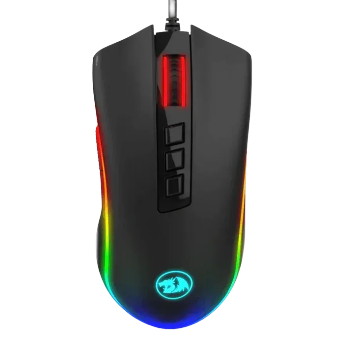 Redragon M711 Cobra Chroma — Komandat qendrore dhe konturi i ndriçuar poshtë.
