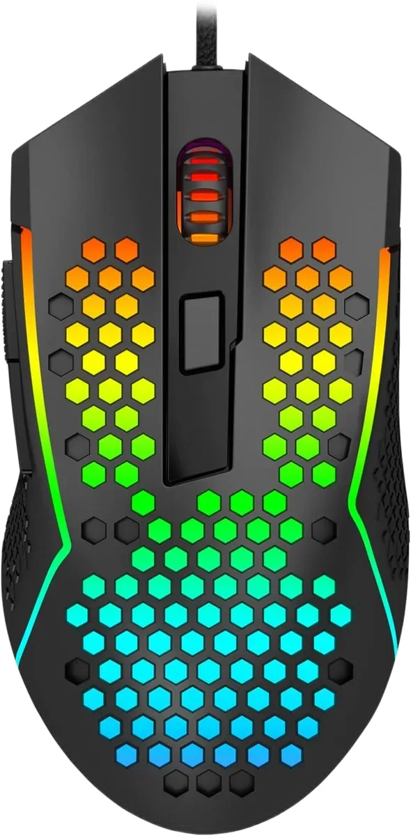 Redragon M987 Reaping — The honeycomb openings extend across the upper shell.