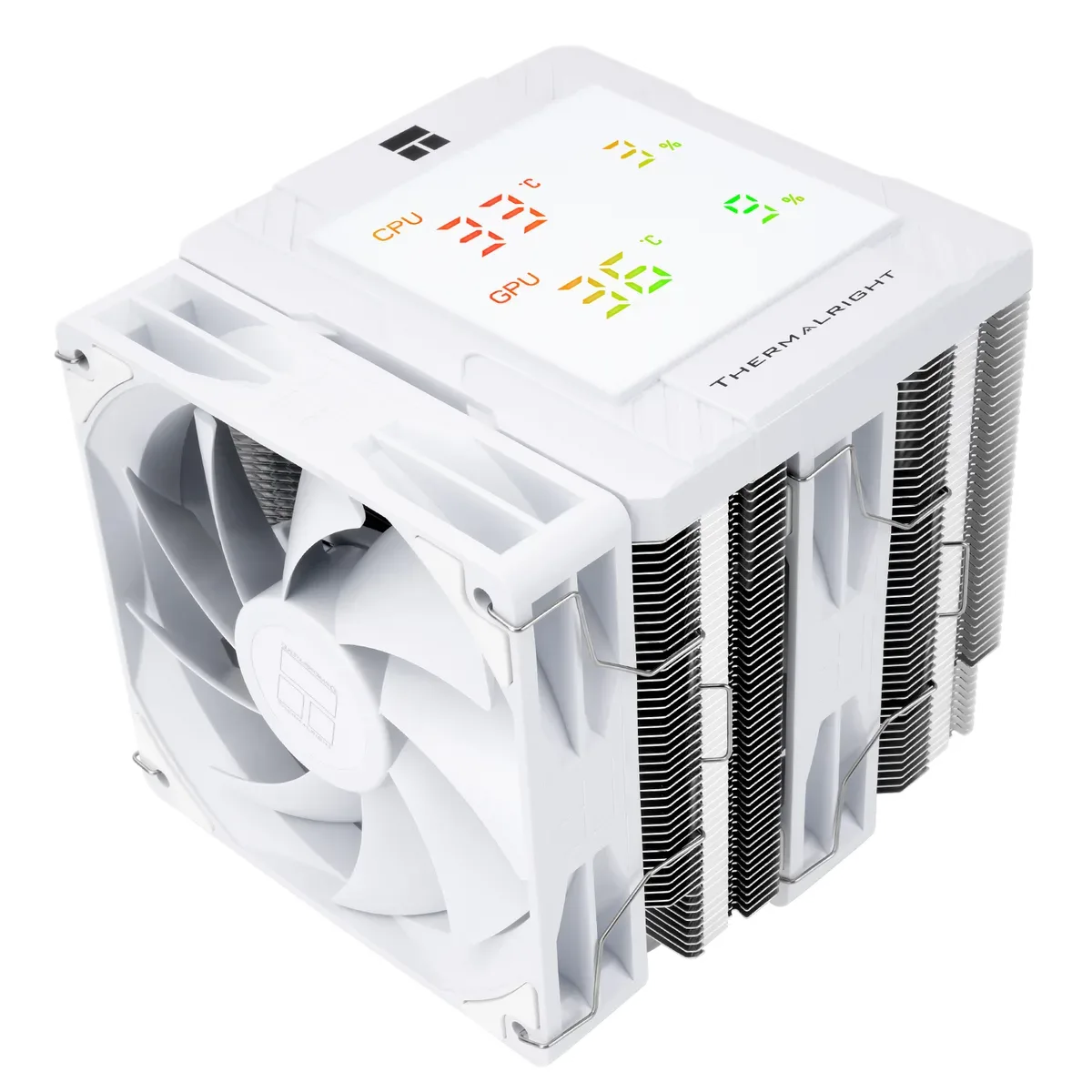 Peerless Assassin 120 Digital White CPU air cooler, assembled view