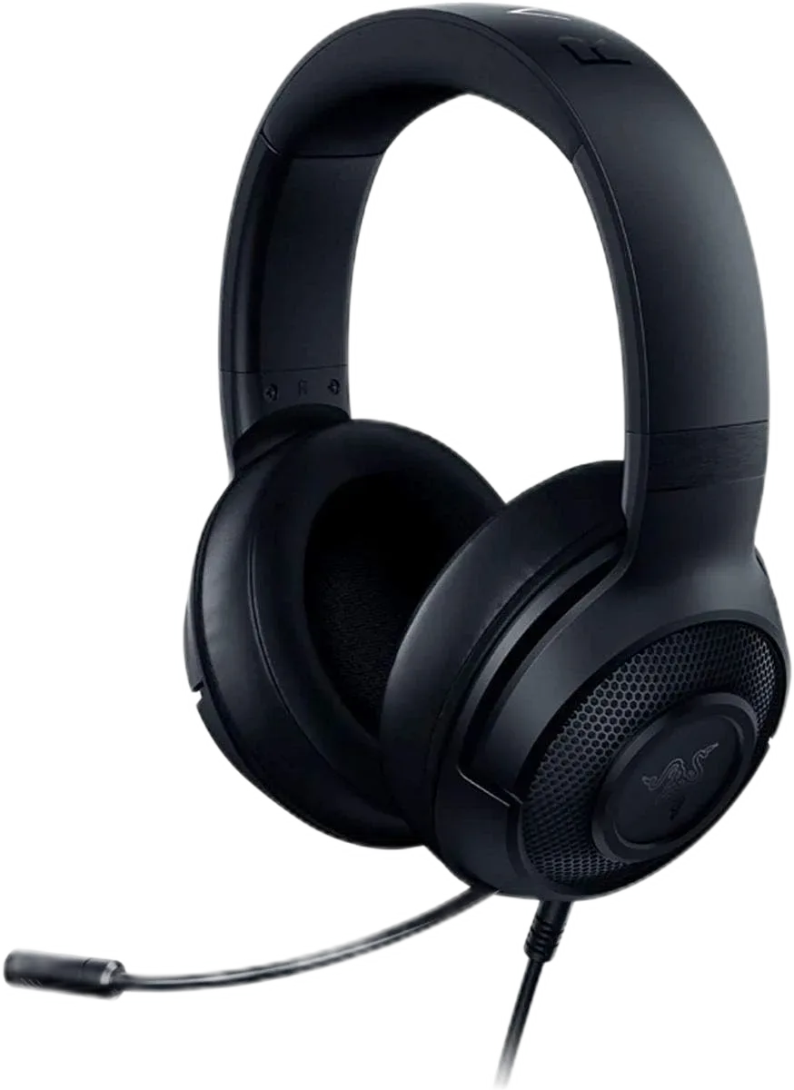 Razer Kraken X-Lite — Kraken X-Lite i zi, me mikrofonin e fiksuar e të përkulshëm.